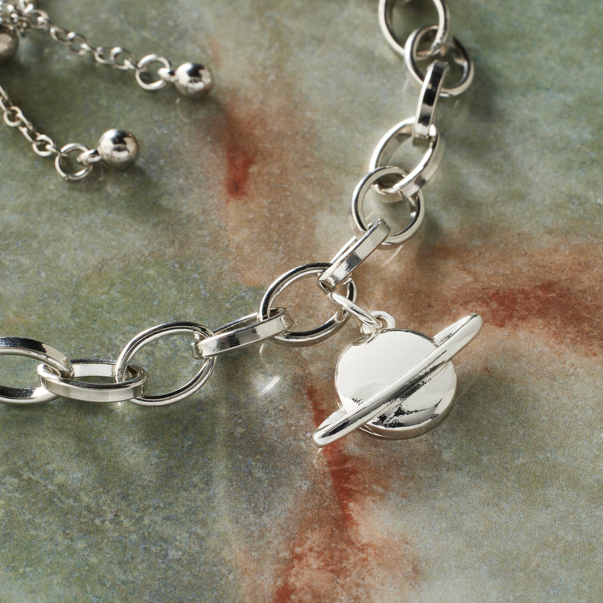 Silver Plated Planet Charm by Bead Landing™